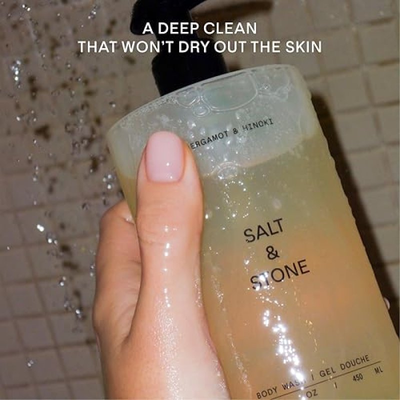 SALT&STONE ANTIOXIDANT-RICH BODY WASH FOR DEEP HYDRATION | UNISEX, SULFATE, PARABEN, & DYE FREE | SOFTENS & HYDRATES SKIN