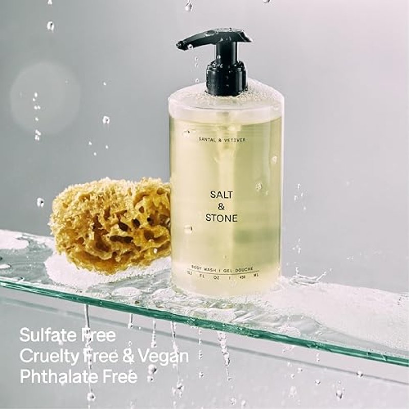 SALT&STONE ANTIOXIDANT-RICH BODY WASH FOR DEEP HYDRATION | UNISEX, SULFATE, PARABEN, & DYE FREE | SOFTENS & HYDRATES SKIN
