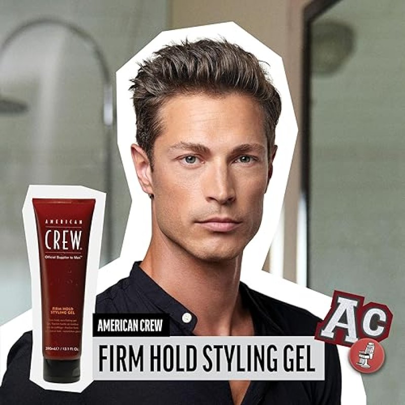 AMERICAN CREW MEN'S FIRM HOLD HAIR STYLING GEL, NON-FLAKING - 8.4 FL OZ