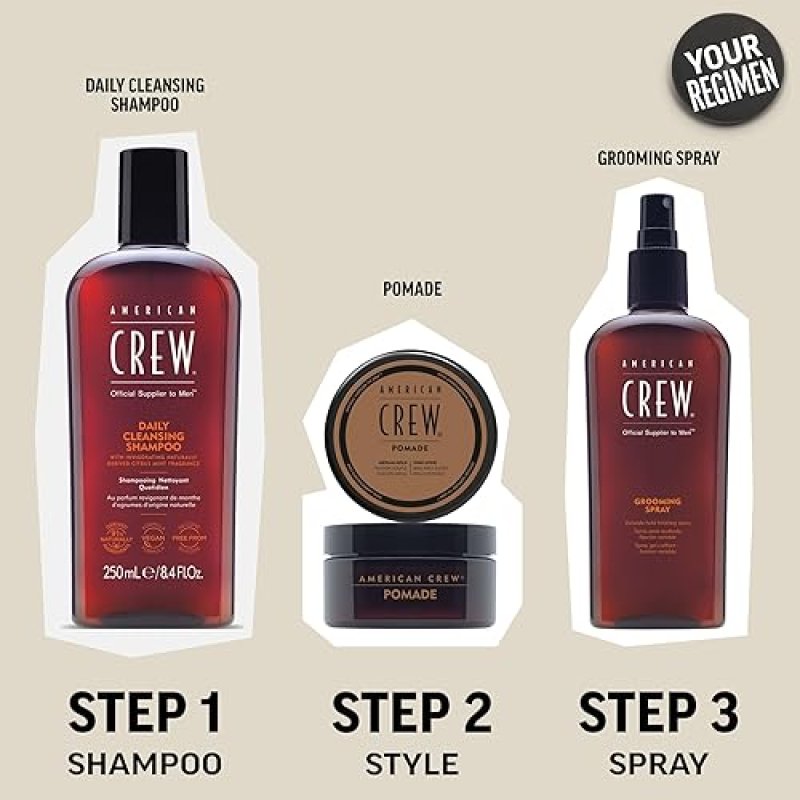 AMERICAN CREW MEN'S FIRM HOLD HAIR STYLING GEL, NON-FLAKING - 8.4 FL OZ