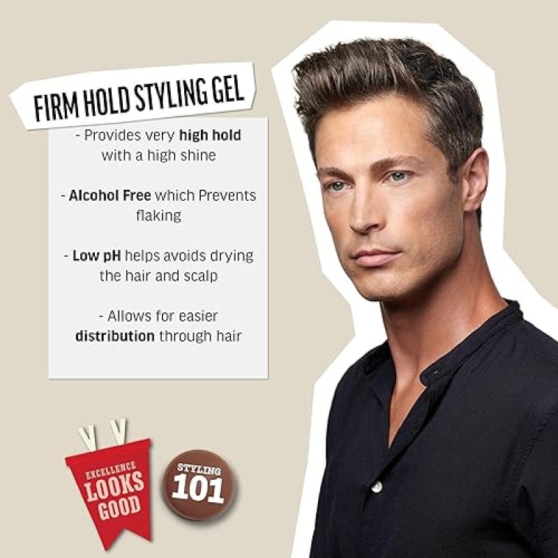 AMERICAN CREW MEN'S FIRM HOLD HAIR STYLING GEL, NON-FLAKING - 33.8 FL OZ