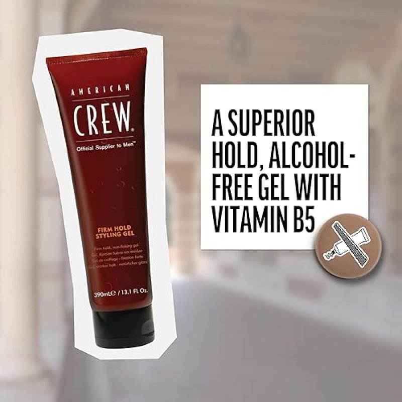 AMERICAN CREW MEN'S FIRM HOLD HAIR STYLING GEL, NON-FLAKING - 33.8 FL OZ