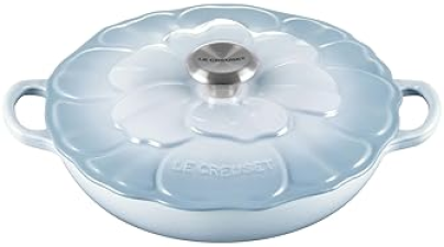 LE CREUSET 2.25QT ENAMELED CAST IRON PETAL BRAISER IN COASTAL BLUE