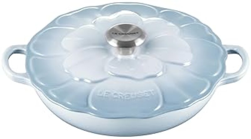 LE CREUSET 2.25QT ENAMELED CAST IRON PETAL BRAISER IN COASTAL BLUE