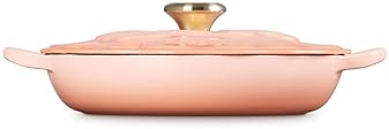 LE CREUSET PETAL BRAISER, 2.25QT, PECHE WITH LIGHT GOLD KNOB