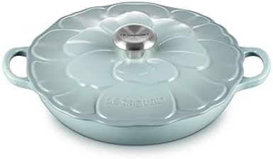 LE CREUSET PETAL BRAISER, 2.25QT, ENAMELED CAST IRON IN SEA SALT FINISH