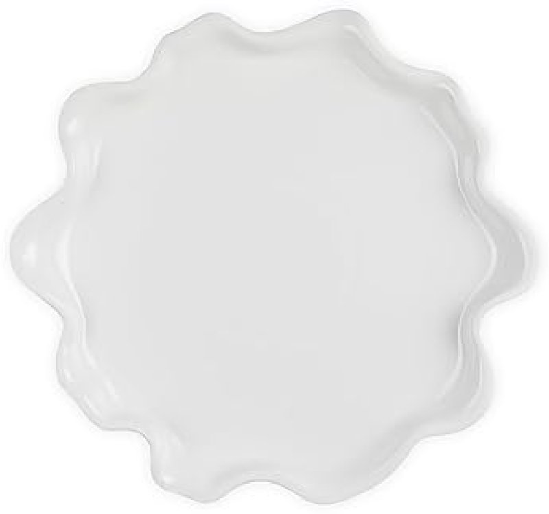 LE CREUSET 14" WHITE STONEWARE IRIS COLLECTION SERVING PLATTER