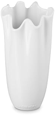 LE CREUSET WHITE STONEWARE IRIS VASE, 12 INCH - ELEGANT HOME DECOR
