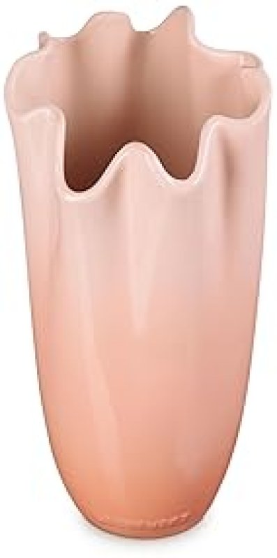 LE CREUSET STONEWARE IRIS VASE 12-INCH PECHE - ELEGANT HOME DECOR