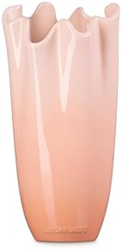LE CREUSET STONEWARE IRIS VASE 12-INCH PECHE - ELEGANT HOME DECOR