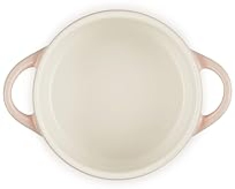 LE CREUSET MINI ROUND COCOTTE, 8OZ, PECHE WITH GOLD HEART KNOB - STONEWARE