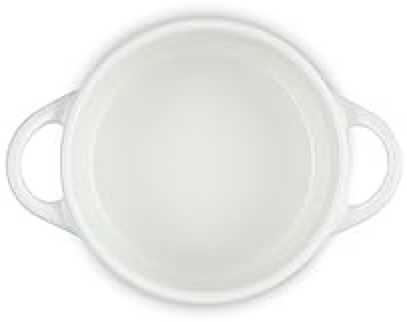LE CREUSET MINI ROUND COCOTTE WITH FLOWER LID, 8OZ, MERINGUE - STONEWARE