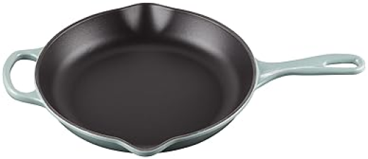 LE CREUSET 10.25" ENAMELED CAST IRON SKILLET, SEA SALT FINISH - 1.75 QT.