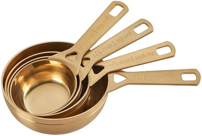 LE CREUSET GOLD LE CREUSET MEASURING CUPS SET, 4-PIECE (1, 1/2, 1/3, 1/4 CUPS)