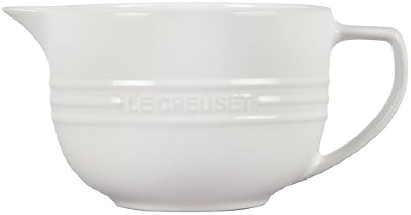 LE CREUSET WHITE STONEWARE SIGNATURE BATTER BOWL, 3.25QT