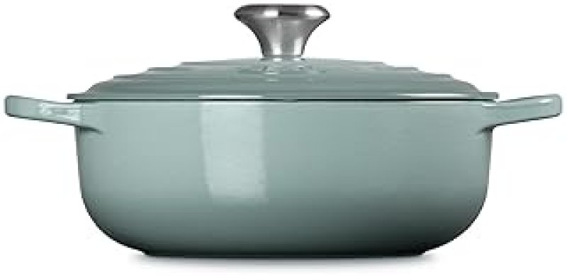 LE CREUSET 3.5QT SIGNATURE ROUND SAUTEUSE IN SEA SALT - ENAMELED CAST IRON