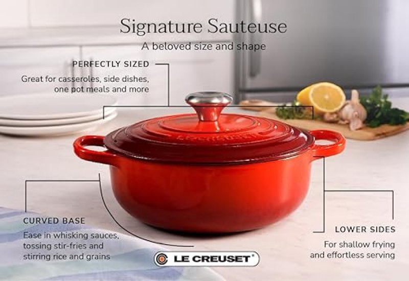 LE CREUSET 3.5QT SIGNATURE ROUND SAUTEUSE IN SEA SALT - ENAMELED CAST IRON