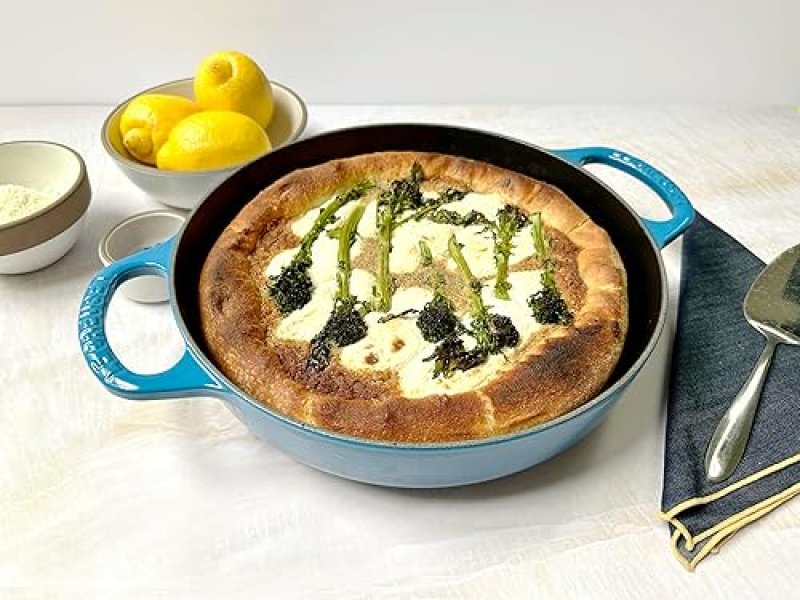 LE CREUSET 11" ENAMELED CAST IRON EVERYDAY PAN IN PECHE - SIGNATURE COLLECTION