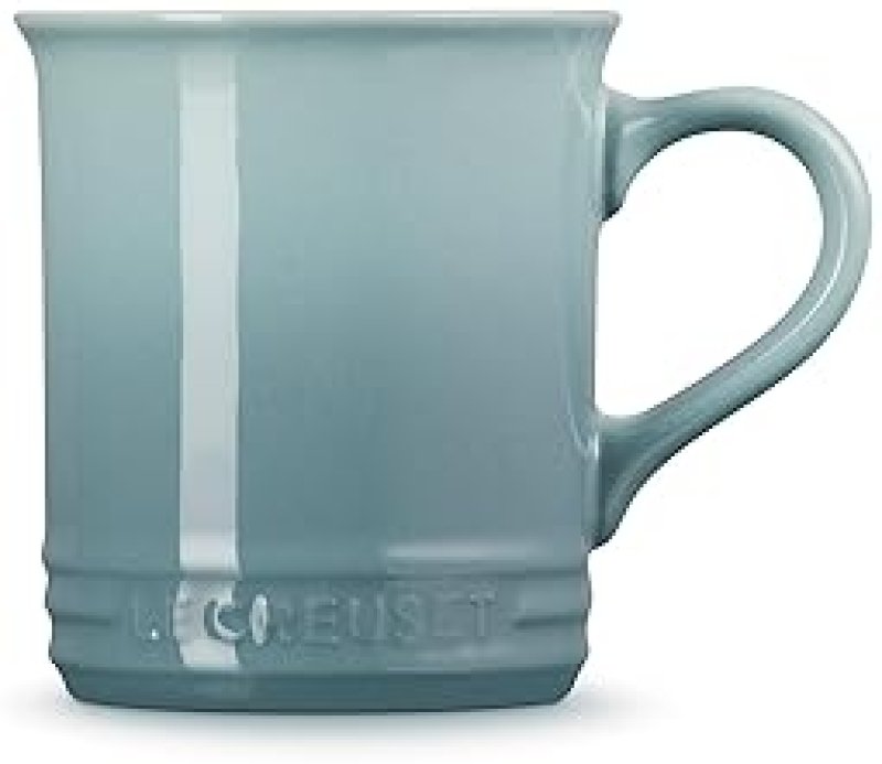 LE CREUSET DEMI KETTLE SET WITH METAL FINISHES & STONEWARE MUGS, SEA SALT