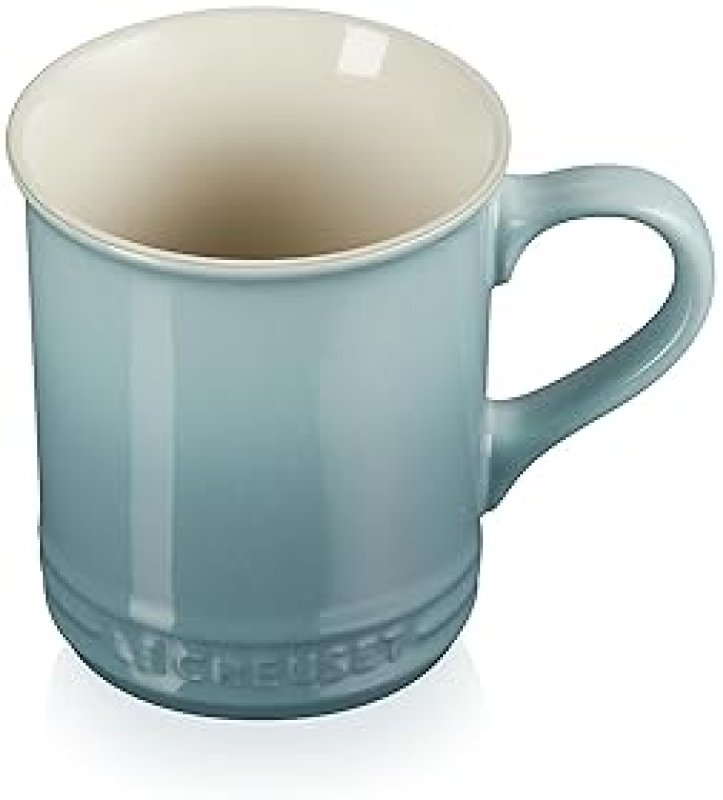 LE CREUSET DEMI KETTLE SET WITH METAL FINISHES & STONEWARE MUGS, SEA SALT