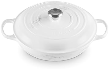 LE CREUSET 3.5 QT. ENAMELED CAST IRON SIGNATURE BRAISER IN MARBLE FINISH