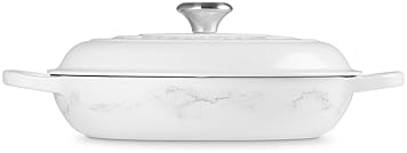 LE CREUSET 3.5 QT. ENAMELED CAST IRON SIGNATURE BRAISER IN MARBLE FINISH