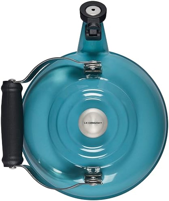 LE CREUSET 1.7 QT. CARIBBEAN WHISTLING TEA KETTLE WITH METAL FINISHES