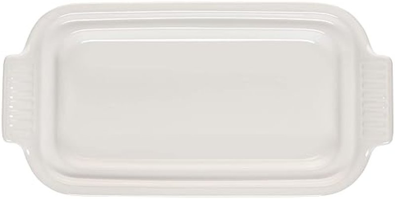 LE CREUSET WHITE STONEWARE HERITAGE BUTTER DISH - ELEGANT KITCHEN ESSENTIAL