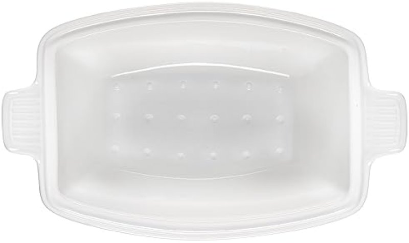 LE CREUSET 4.5 QT. WHITE STONEWARE DEEP BAKER WITH LID