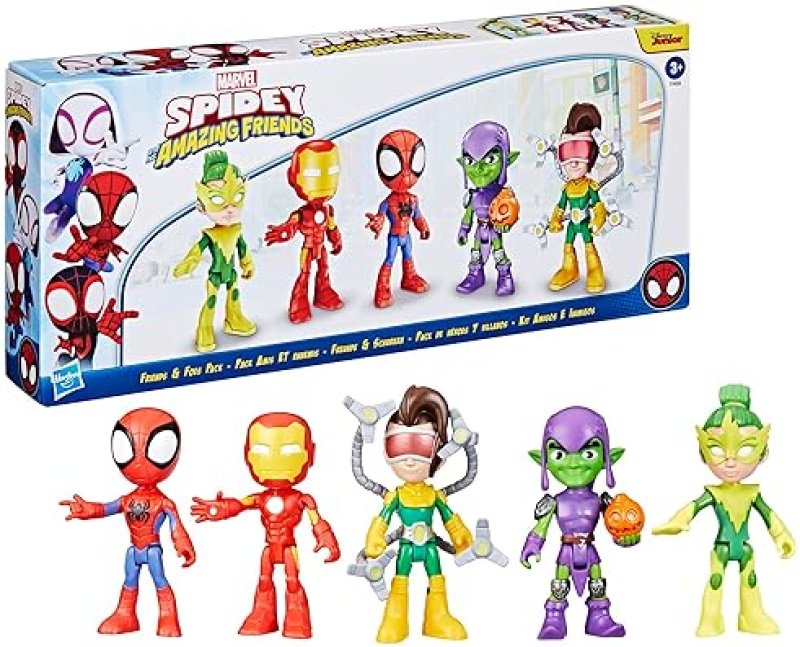 MARVEL SPIDEY AND FRIENDS ACTION FIGURES SET - 5-PACK, 4-INCH, AGES 3+ (AMAZON EXCLUSIVE)
