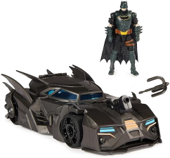 SPIN MASTER DC COMICS CRUSADER BATMOBILE PLAYSET WITH BATMAN FIGURE, KIDS TOYS AGES 4+
