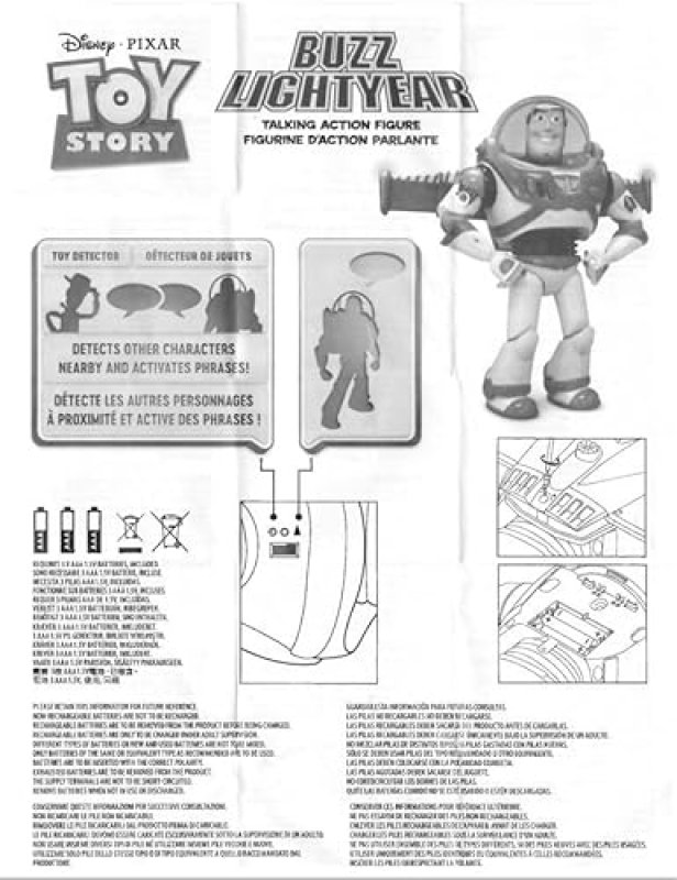DISNEY BUZZ LIGHTYEAR INTERACTIVE TALKING ACTION FIGURE - TOY STORY CHARACTER WITH 10+ PHRASES, INTERACTS WITH OTHER TOYS