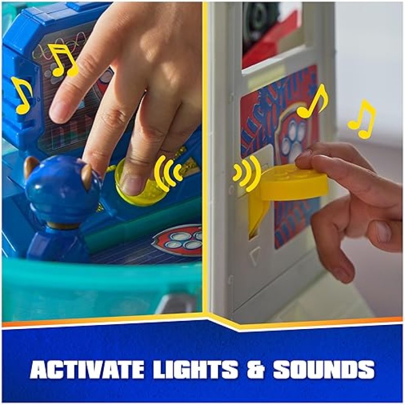 SPIN MASTER PAW PATROL RESCUE WHEELS SUPER LOOP TOWER HQ WITH LIGHT, SOUND, VEHICLE LAUNCHER, CHASE ACTION FIGURE & TOY TRUCK - FUN KIDS TOYS FOR AGES 3+