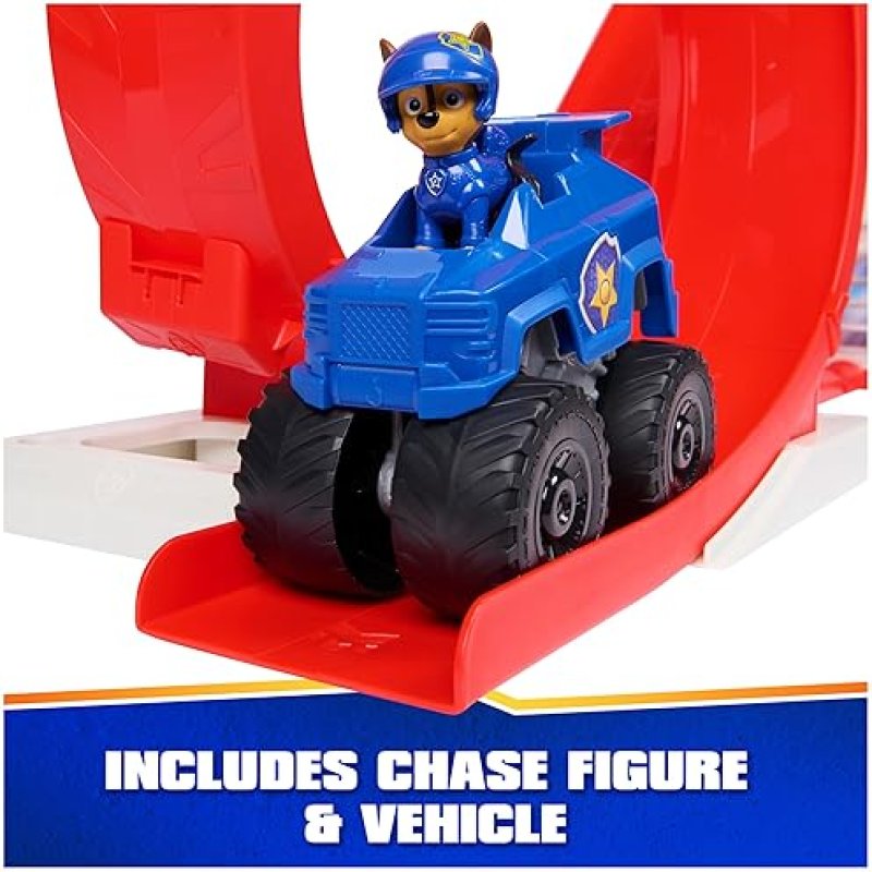 SPIN MASTER PAW PATROL RESCUE WHEELS SUPER LOOP TOWER HQ WITH LIGHT, SOUND, VEHICLE LAUNCHER, CHASE ACTION FIGURE & TOY TRUCK - FUN KIDS TOYS FOR AGES 3+