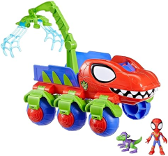 MARVEL SPIDEY'S DINO-WEBS CRAWLER PLAYSET WITH SPIDER-MAN & GOBLIN RAPTOR ACTION FIGURES FOR KIDS 3+".