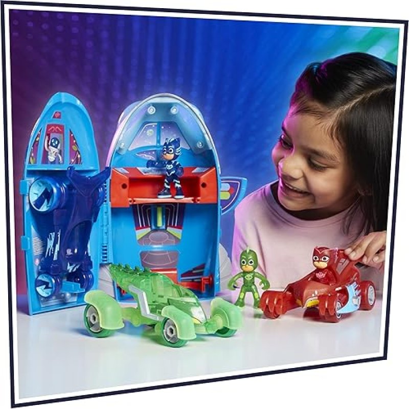 HASBRO PJ MASKS ULTIMATE ADVENTURE SET WITH ROCKET HQ PLAYSET - INCLUDES 3 ACTION FIGURES AND 3 VEHICLES - AGES 3+ (AMAZON EXCLUSIVE)