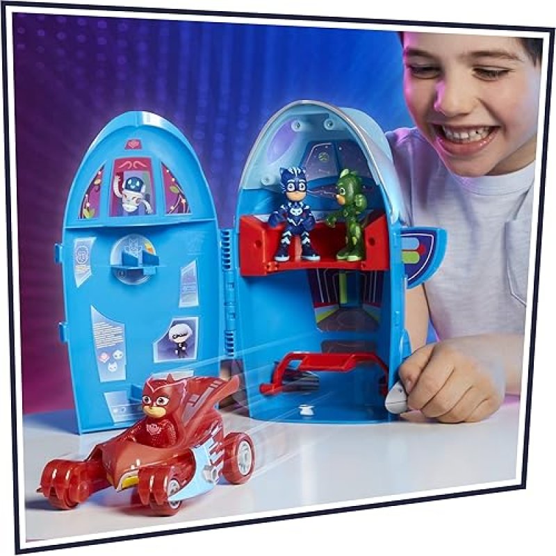 HASBRO PJ MASKS ULTIMATE ADVENTURE SET WITH ROCKET HQ PLAYSET - INCLUDES 3 ACTION FIGURES AND 3 VEHICLES - AGES 3+ (AMAZON EXCLUSIVE)