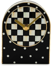 MACKENZIE-CHILDS COURTLY CHECK AND DOT RESIN DECORATIVE KITCHEN & LIVING ROOM CLOCK