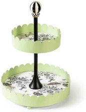 MACKENZIE-CHILDS BUTTERFLY TOILE 2-TIER STAND