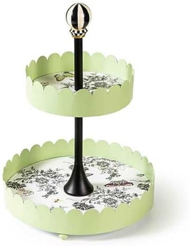 MACKENZIE-CHILDS BUTTERFLY TOILE 2-TIER STAND