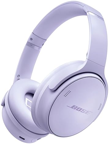 BOSE QUIETCOMFORT WIRELESS BLUETOOTH HEADPHONES WITH ACTIVE NOISE CANCELLING, DEEP BASS, MIC, UP TO 24 HOURS PLAYTIME - CHILLED LILAC