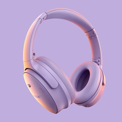 BOSE QUIETCOMFORT WIRELESS BLUETOOTH HEADPHONES WITH ACTIVE NOISE CANCELLING, DEEP BASS, MIC, UP TO 24 HOURS PLAYTIME - CHILLED LILAC