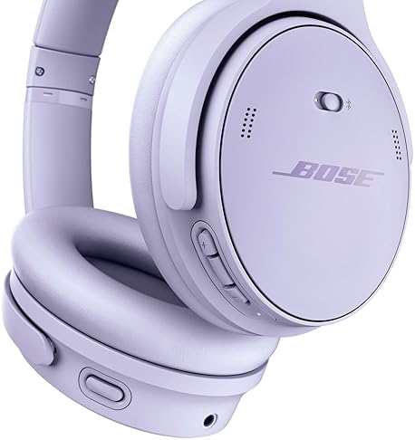 BOSE QUIETCOMFORT WIRELESS BLUETOOTH HEADPHONES WITH ACTIVE NOISE CANCELLING, DEEP BASS, MIC, UP TO 24 HOURS PLAYTIME - CHILLED LILAC