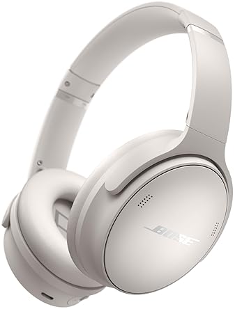 BOSE QUIETCOMFORT BLUETOOTH HEADPHONES WITH ACTIVE NOISE CANCELLING, MIC, DEEP BASS - WHITE SMOKE