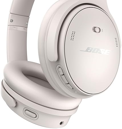 BOSE QUIETCOMFORT BLUETOOTH HEADPHONES WITH ACTIVE NOISE CANCELLING, MIC, DEEP BASS - WHITE SMOKE