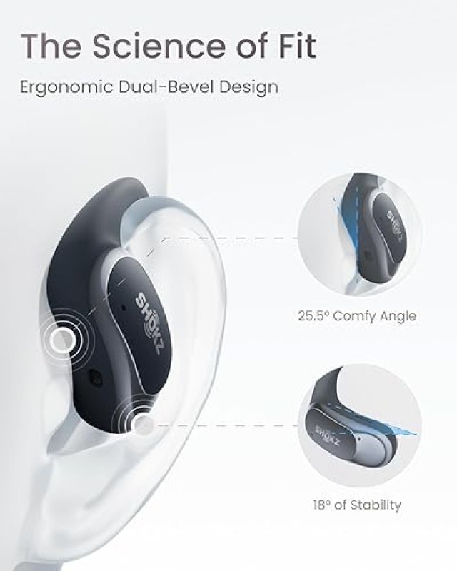 SHOKZ OPENFIT AIR TRUE WIRELESS EARBUDS - WATER RESISTANT & SECURE, BLACK
