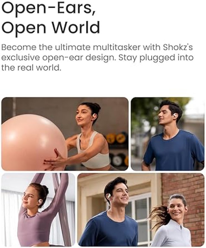 SHOKZ OPENFIT AIR TRUE WIRELESS EARBUDS - WATER RESISTANT & SECURE, BLACK