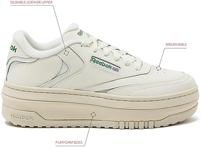 REEBOK WOMEN'S CLUB C EXTRA PLATFORM SNEAKERS - STYLISH AND COMFORTABLE