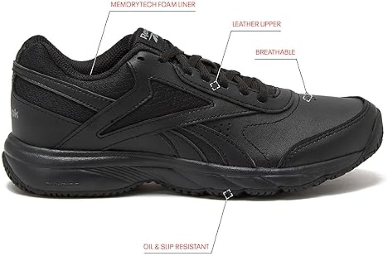 REEBOK MEN'S WORK N CUSHION 4.0 WALKING SHOE - COMFORT AND SUPPORT FOR MEN