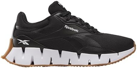 REEBOK WOMEN'S ZIG DYNAMICA STR SNEAKER IN BLACK/WHITE/SILVER, SIZE 8